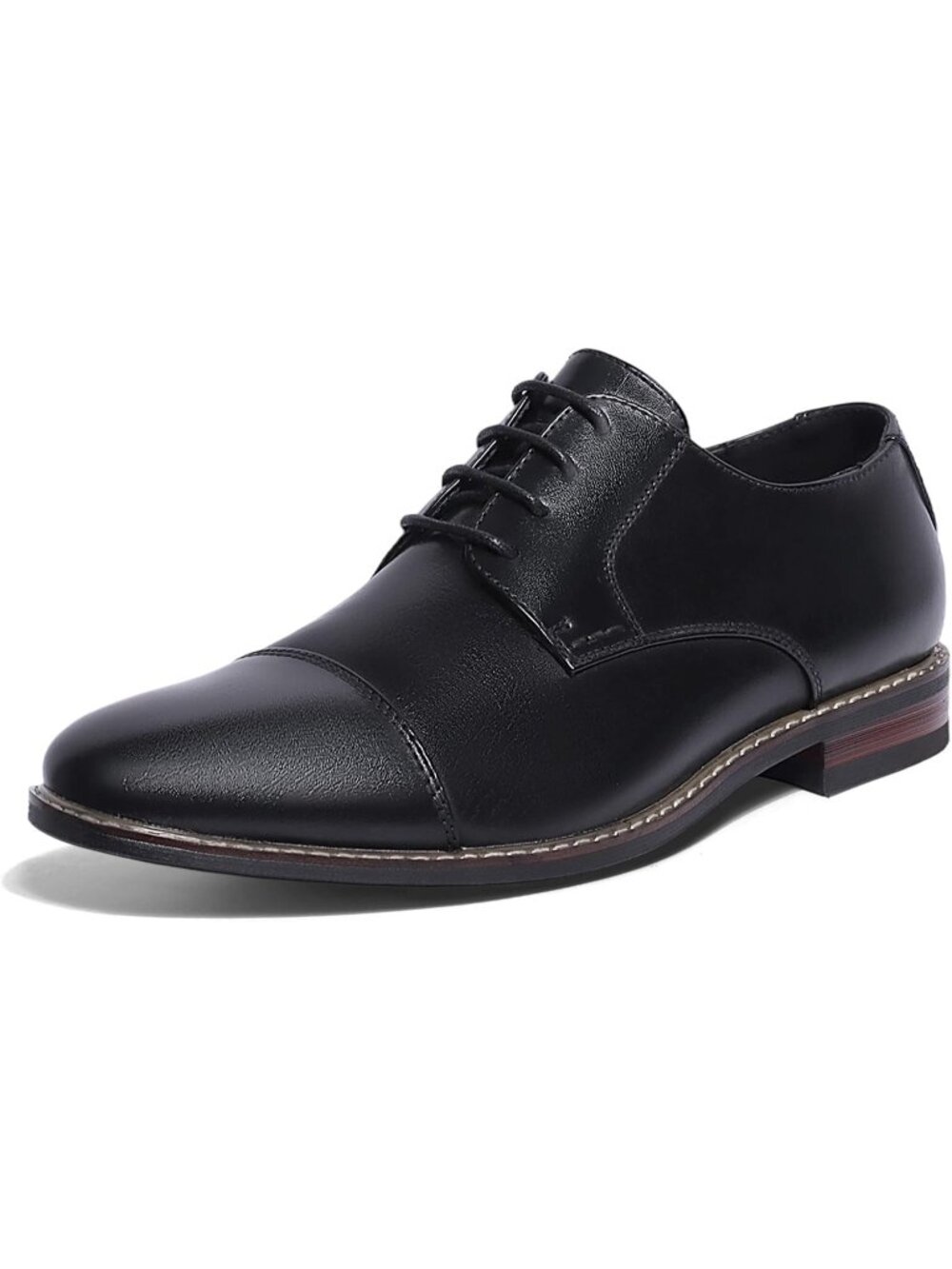 Men's Black Pu Cap Toe Wedding Work Wear Office Business Oxford Dress Shoes